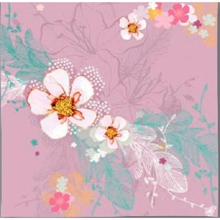 Karnet Swarovski kwadrat CL2901_BL, Kwiaty, pastel, 155x155mm, Clear Creations