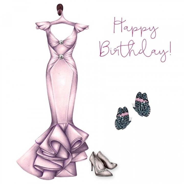 Karnet Swarovski kwadrat Urodziny, Clear Creations, 155x155 mm, roz, fara text