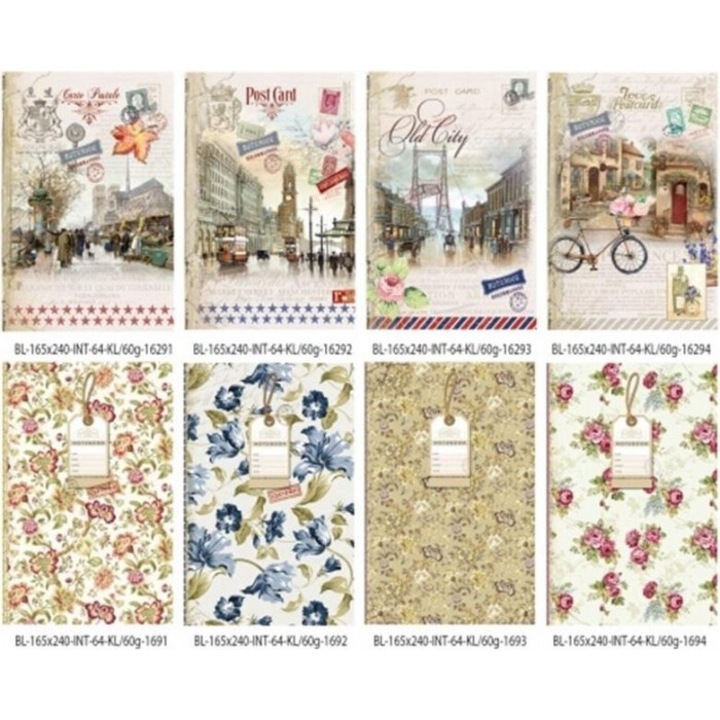 Caiet decorativ Fresh, 165x240cm, 64 pagini, model mixat