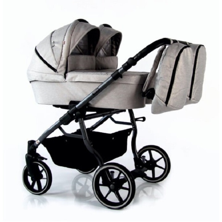 Kоличка за близнаци 2в1 Duo, Retrus, сив