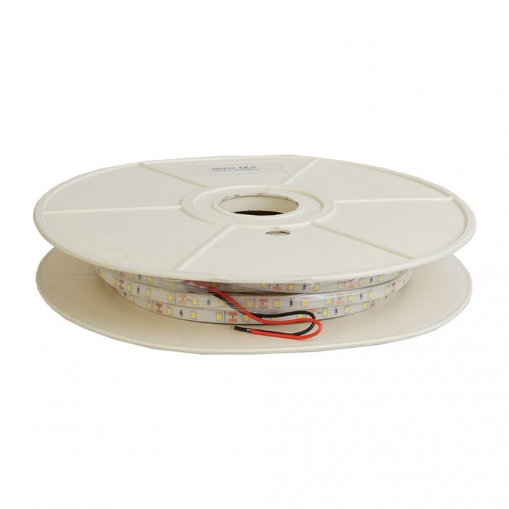 LED лента Lightex, 2835, 60бр/м, 12V, DC, 4.8W/m, 102lm/W, WW, 3000К, IP68, 10mm, Силиконово покритие, 3M лента, 30метра