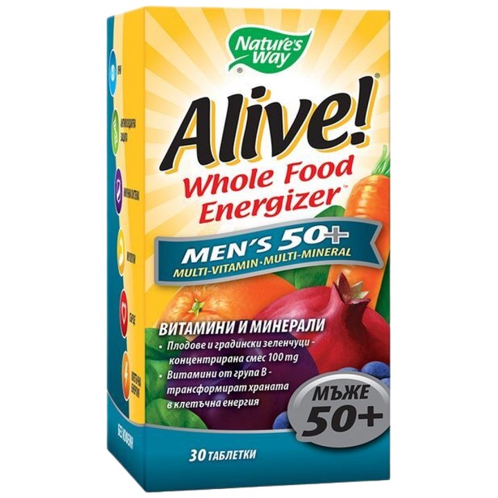 Supliment alimentar, Natures Way, Alive Men's 50plus, 30 tablete