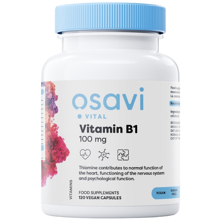 Supliment alimentar Osavi Vitamina B1 100 mg Tiamina, 120 capsule