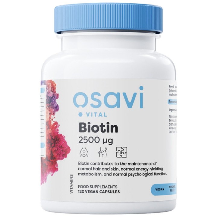 Хранителна добавка Osavi Biotin 2500 mcg, 60 капсули