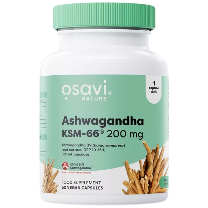 Хранителна добавка Osavi Ashwagandha KSM-66 200 mg, 60 капсули