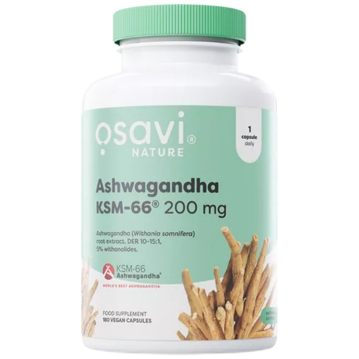 Supliment alimentar, Osavi, Ashwagandha KSM-66 200 mg, 180 capsule