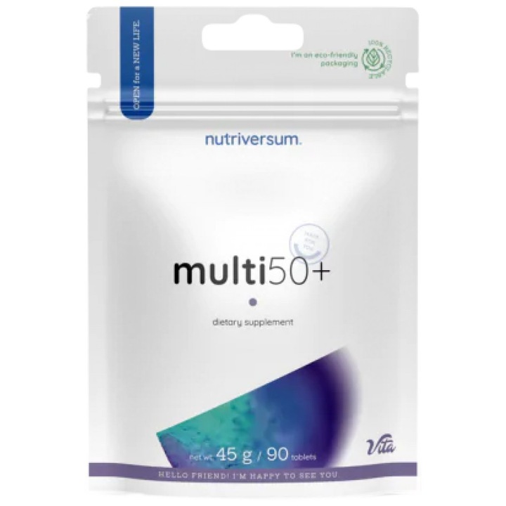 Táplálékkiegészítő Nutriversum Multi 50plus Senior Multivitamin, 90 tabletta