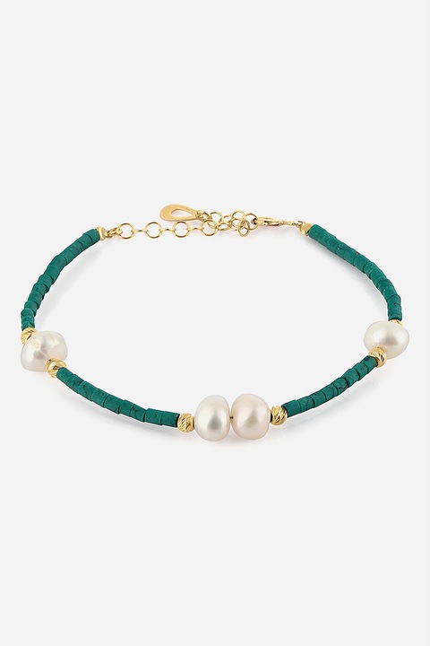 Mek's Jewels, Гривна с полускъпоценни камъни, Зелен, Златист