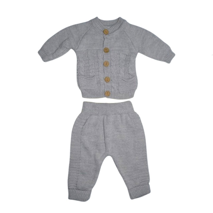 Compleu 2 piese pantaloni si cardigan pentru baieti Mini Junior CMP-110G, Gri 114703