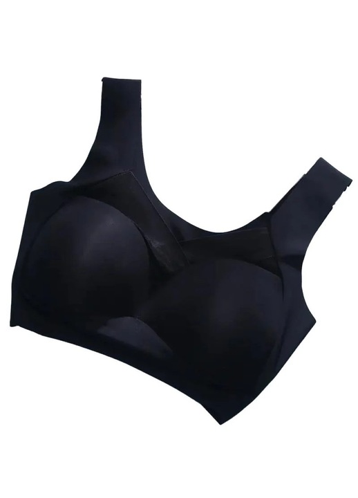 Sutien dama, Microfibra, Push-Up, Negru, 3XL
