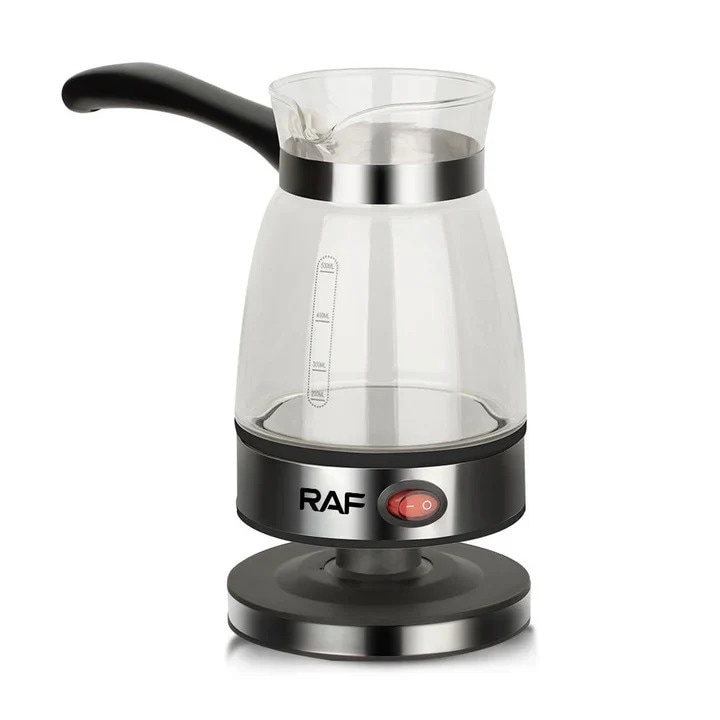Електрическа кафемашина, RAF, R125, 650W, 500ml, Cтъклен контейнер за кафе, Черно