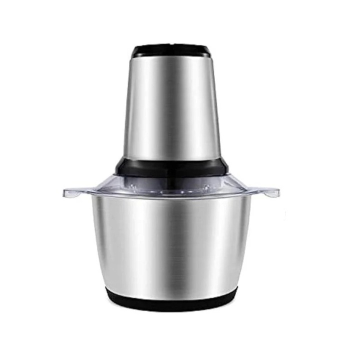 Електрическа мелница за храна, 850W 2L или 1200W 3L, 2 скорости, неръждаема стомана, сребриста - 3L