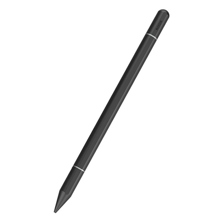 Stylus Pen Universal 2 az 1-ben, NAXSIR, Írható két véggel, Telefonhoz és táblagéphez, Mágneses, Fekete