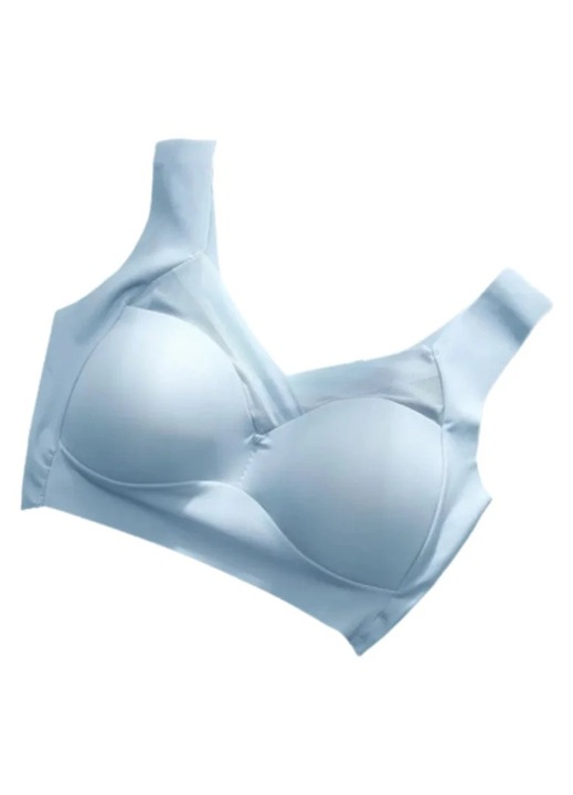 Sutien dama, Microfibra, Push-Up, Albastru deschis, L
