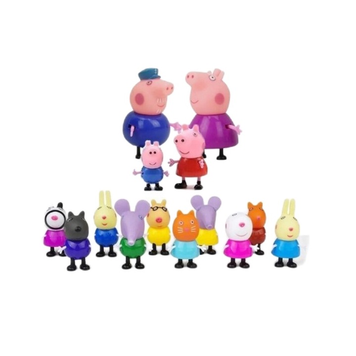 Комплект от 14 фигурки Pepa Pig семейство и приятели, Pepa the Pig, BimBimBo
