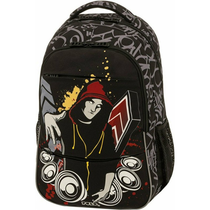 Ghiozdan Polo, polychrom, 25 litri, 34x20x49cm