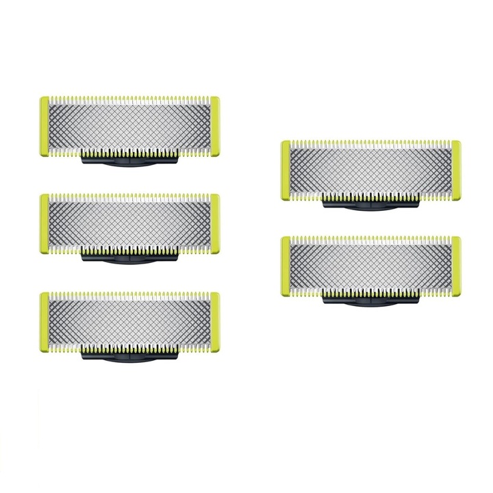 5 db OneBlade QP250/50 cserepenge készlet, kompatibilis a Philips OneBlade-del, kompakt kialakítás, nedves és száraz, rozsdamentes acél, zöld
