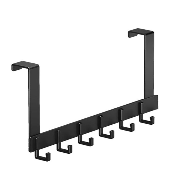 Cuier pentru usa, Basesailor, Metal, 39x5x18cm, Negru