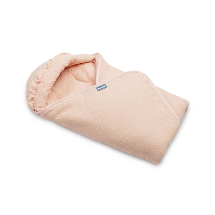 Husa scaun auto pentru bebelusi din muselina, SENSILLO, Capota reglabila, 90x90 cm, lavabila manual, Glazura