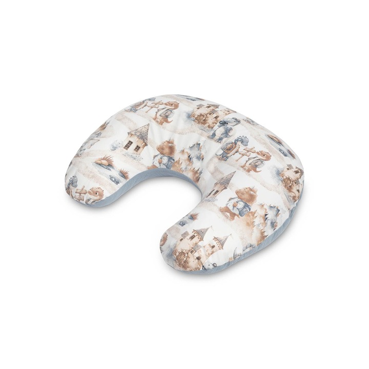 Perna de alaptare Sensillo, ergonomica, muslin si bumbac, multicolor