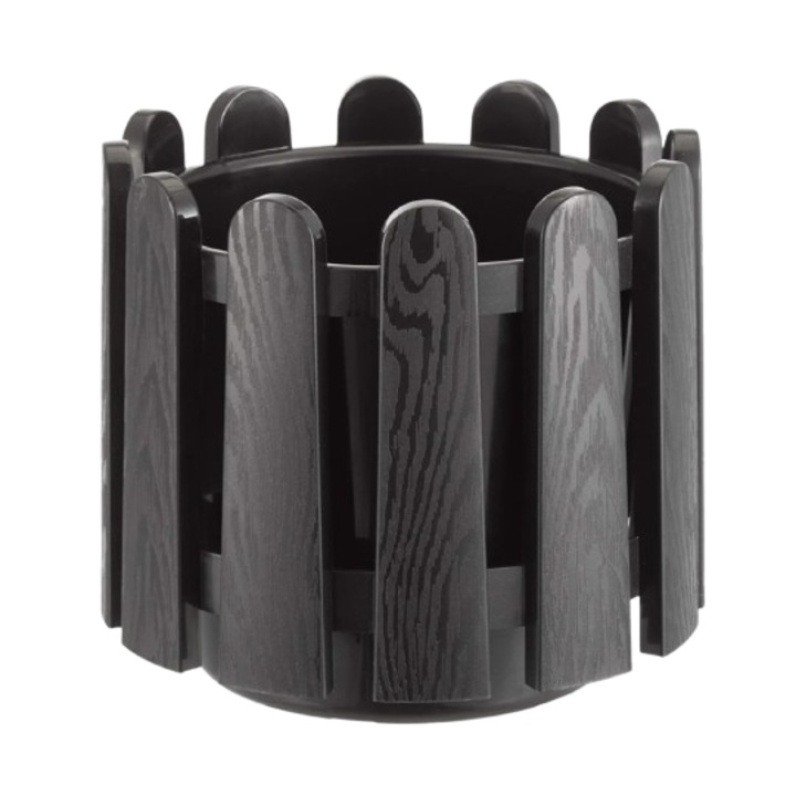 Ghiveci Decorativ, 1.5 l, Tratat Uv, Negru, Polipropilena