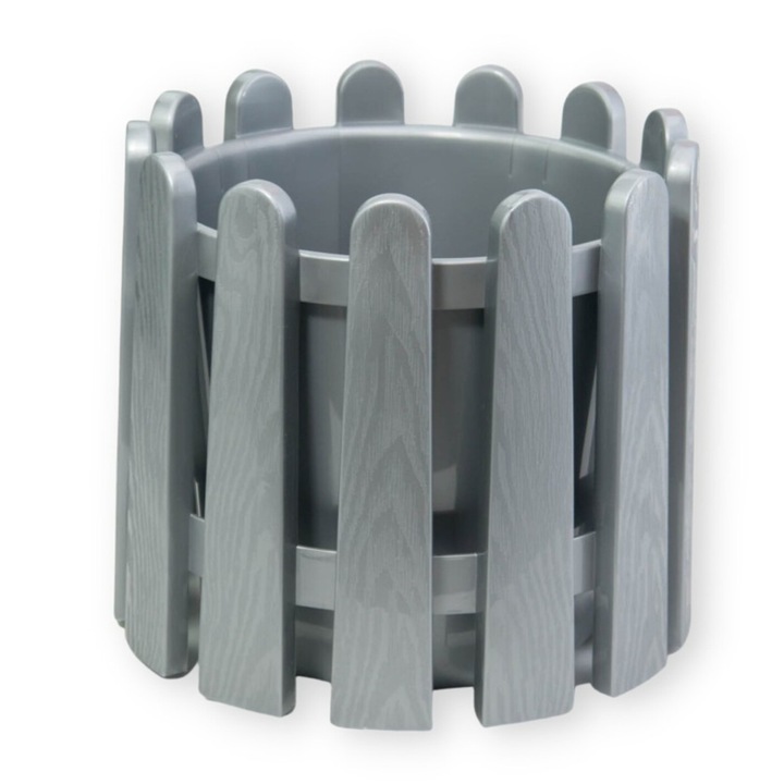 Ghiveci Decorativ, 1.5 l, Tratat Uv, Gri, Polipropilena