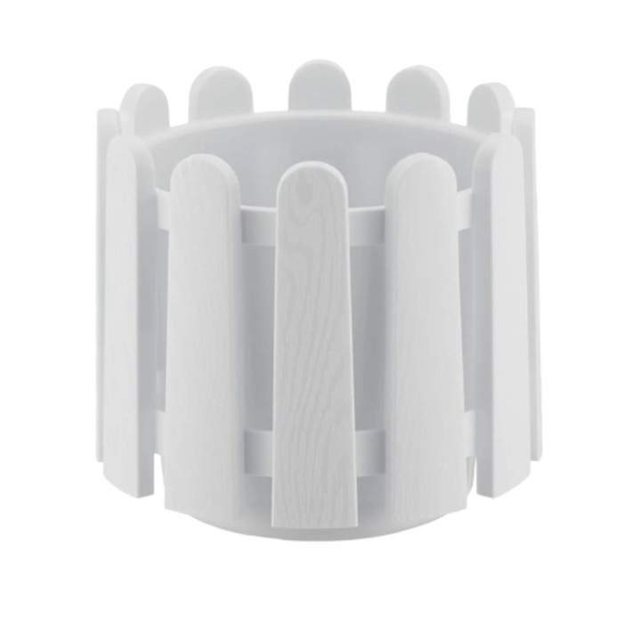 Ghiveci Decorativ B209, 2.6 l, Tratat Uv, Alb, Polipropilena