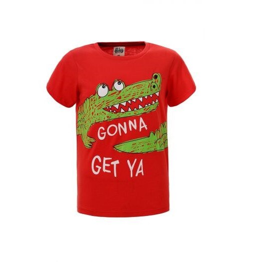 Tricou rosu cu aligator pentru baieti