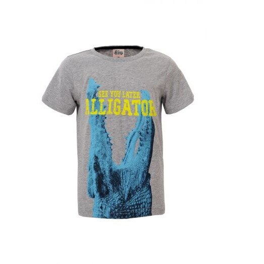 Tricou gri cu aligator pentru baieti