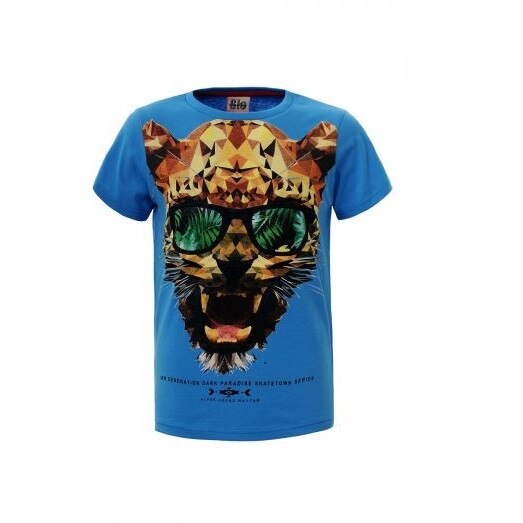 Tricou albastru cu imprimeu 3D pentru baieti, 3-4 ani