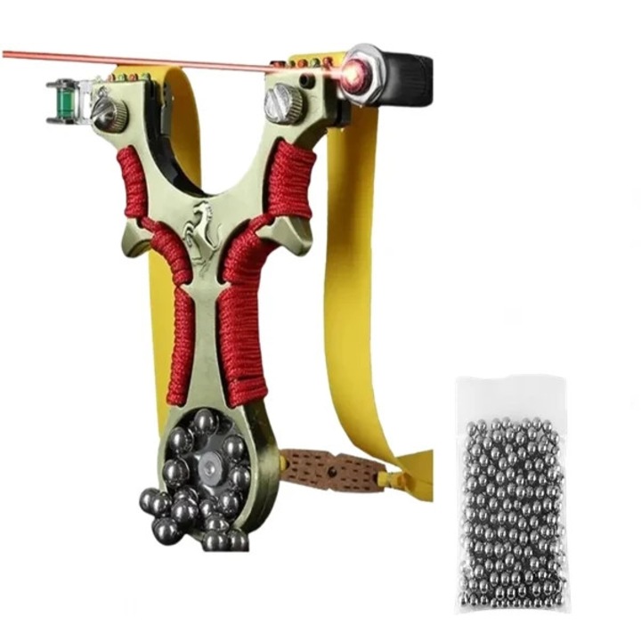 Пакет Прашка с лазер и 100 метални топчета Червена линия 12 см Метал