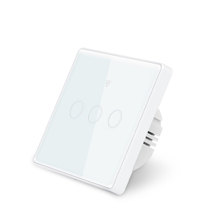 Comutator inteligent de perete 3 grupe, sixwgh, control vocal, WiFi, 100-250V