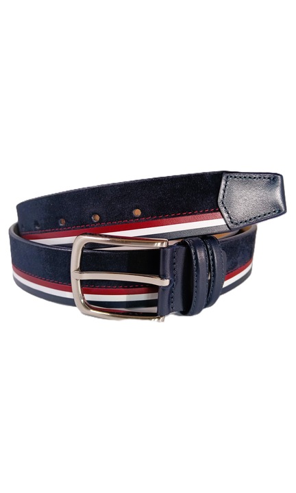 Curea barbati din piele intoarsa Albastru 120 cm