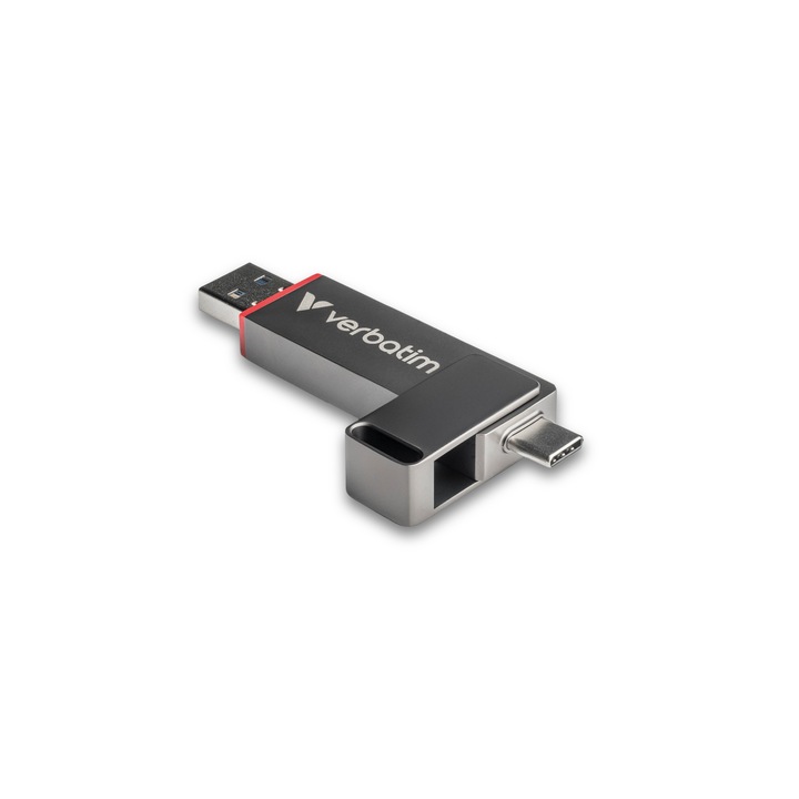 Verbatim Memory Stick, двойна свързаност, USB-C/USB-A, 128GB, производителност на ниво SSD