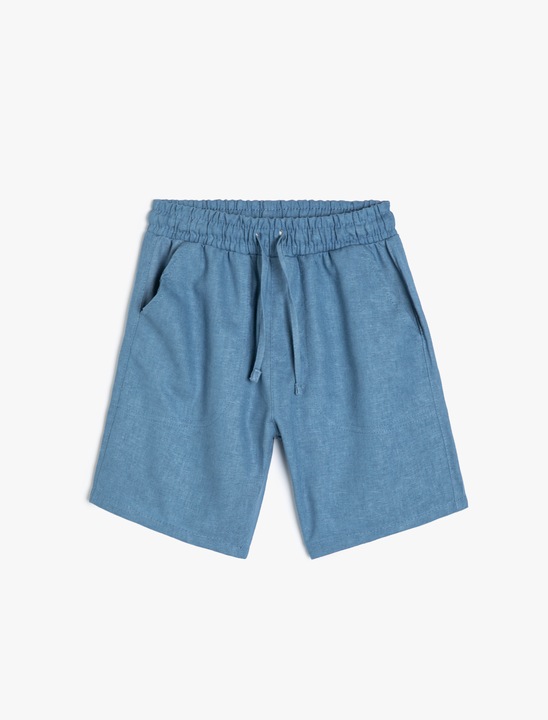 KOTON, Pantaloi scurti din amestec de in, Albastru inchis