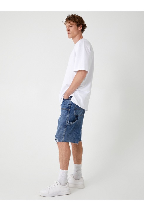 KOTON, Blugi scurti lejeri, Albastru indigo, 28
