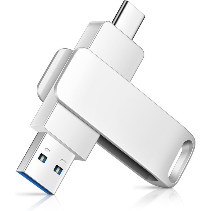 Комплект USB памет 128G, двоен USB 3.0 и Type-C, скорост на трансфер 60~120MB/s, преносим дизайн