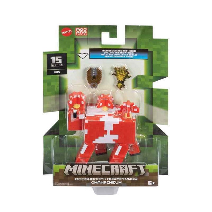 Figurina Mattel Minecraft: 15th Anniversary - Mooshroom