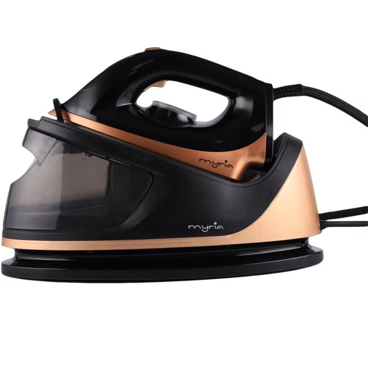 Statie de calcat MYRIA 2250W, 60g/min, 1.1l, talpa ceramica, negru-auriu