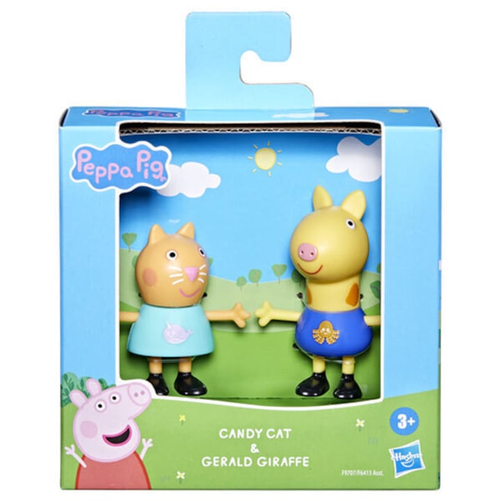 Комплект от 2 фигурки, Hasbro Peppa Pig: Best Friends, Candy Cat и Gerald Giraffe, +3 години, многоцветен