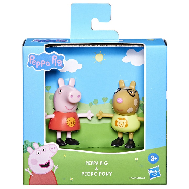 Комплект от 2 фигурки, Hasbro, Peppa Pig: Pedro Pony, +3 години, многоцветни, 10x15см