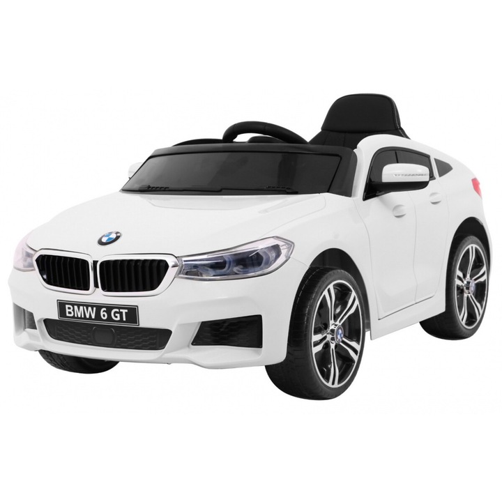 Elektromos autó BMW 6 GT WHITE-hez, távirányítóval, 12 V, EVA kerekek, MP3 LED