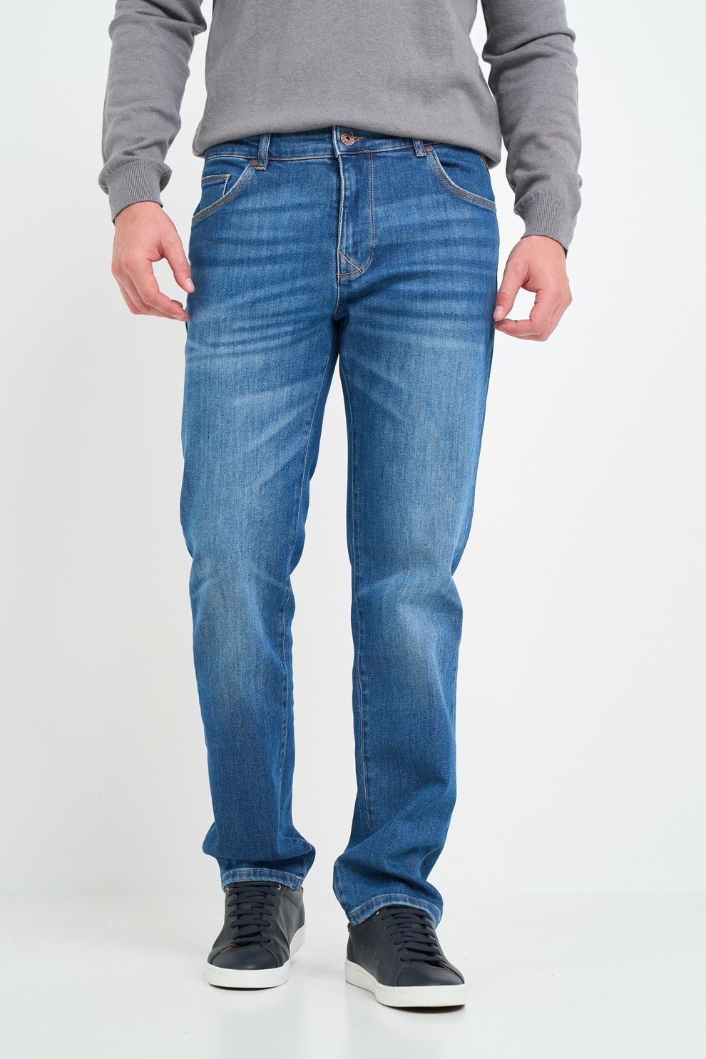 TIMEOUT, Blugi cu croiala dreapta, Albastru royal, W29-L32