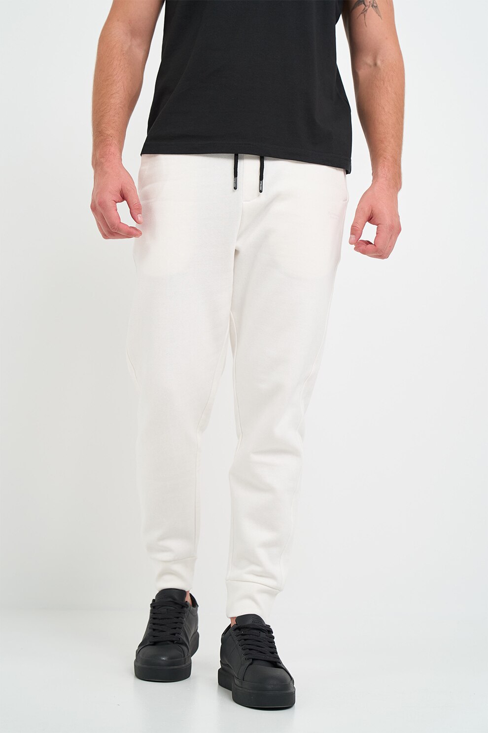 KVL by KENVELO, Pantaloni din amestec de bumbac, Alb, XL