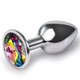 Dop anal OZTRTIY, design conic cu pietre colorate, inox, jucarii sexuale pentru adulti