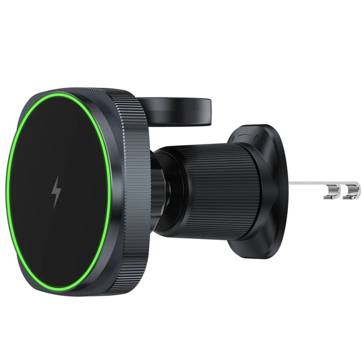 2 in 1 Incarcator Suport pentru masina wireless magnetic 15w incarcare rapida pentru Apple Watch IWatch 8 7 6 iPhone 16 15 14 13 12 Pro Max