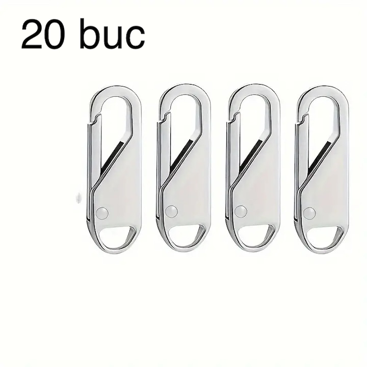 Fermoar metalic universal, 20 buc, design detasabil, pentru genti, rucsaci, cizme, 3cm, argintiu