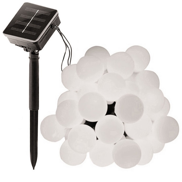 Lampi solare, 50 LED-uri, 8 moduri, 9m, multicolor