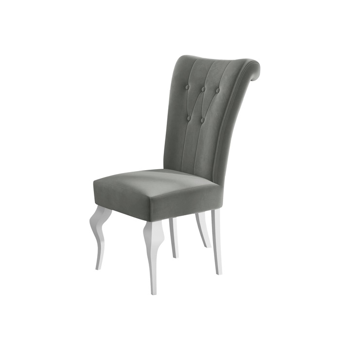 Scaun Frigene, MIRJAN24, alb + gri, 52x70x100 cm