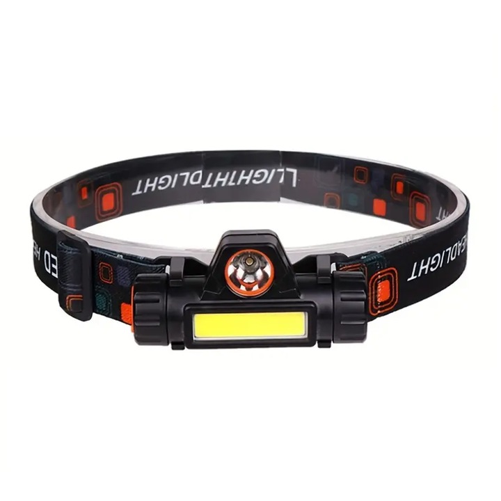 Челник T6-1200, LED, Водоустойчив, USB, Черен